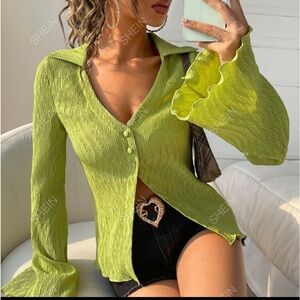Green cardigan